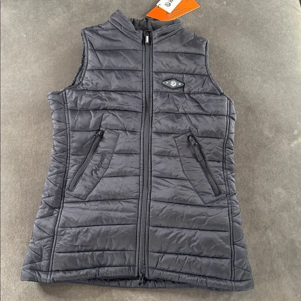 Wasoto Women’s Black Heated Vest with Battery Pack Washable SMALL NEW